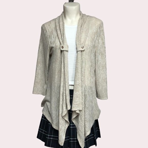 NWOT Laura Petites Tan/Beige Long Sleeve Cardigan Size XL - Picture 1 of 10